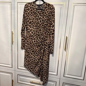 Leopard Print Asymmetrical Dress